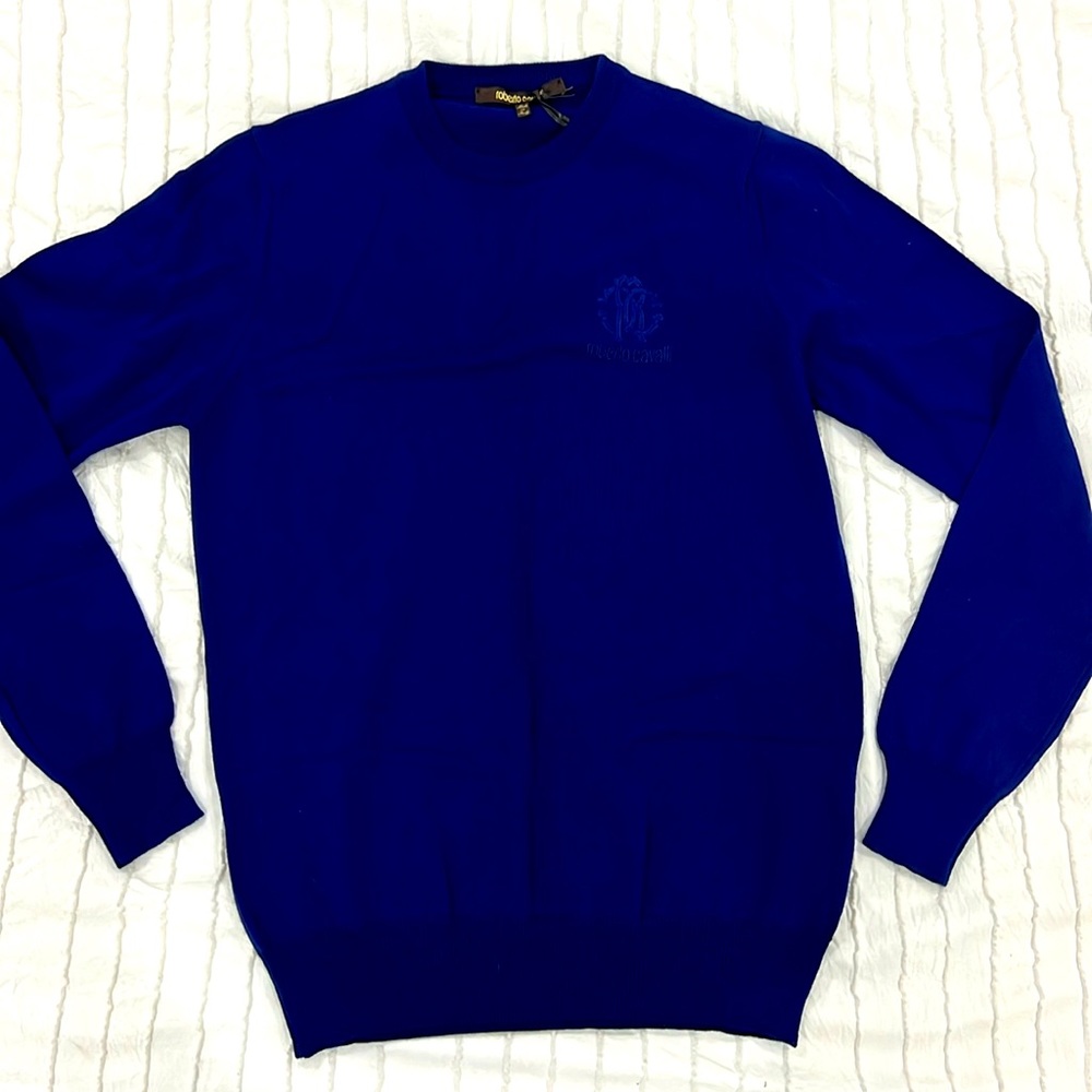 Roberto Cavalli Navy Blue Sweatshirt - XS